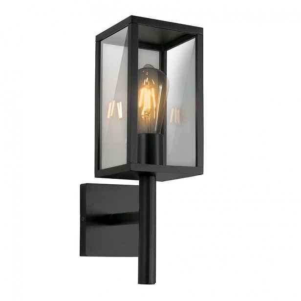 Nástěnné venkovní svítidlo HOSTA - 1xE27, 60W, černé / čiré