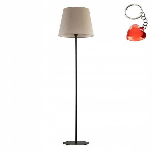 Stojací podlahová lampa černá Chicago Linen 1xE27 Kov 151 cm Tk Lighting
