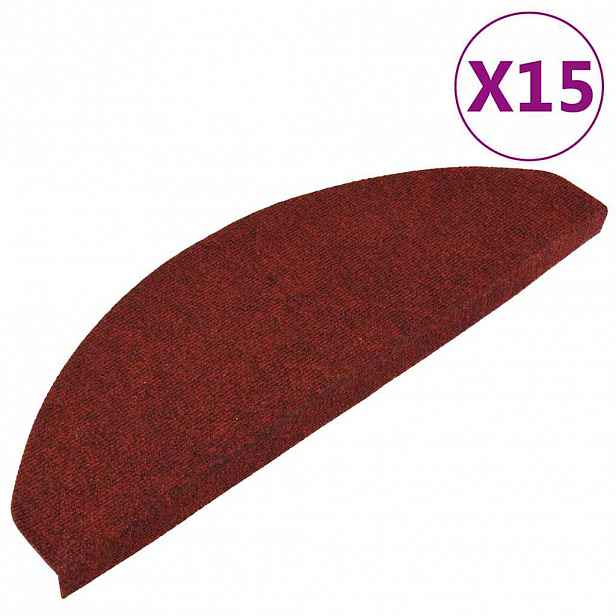 vidaXL Samolepicí nášlapy na schody 15 ks 65x22,5x3,5 cm červené