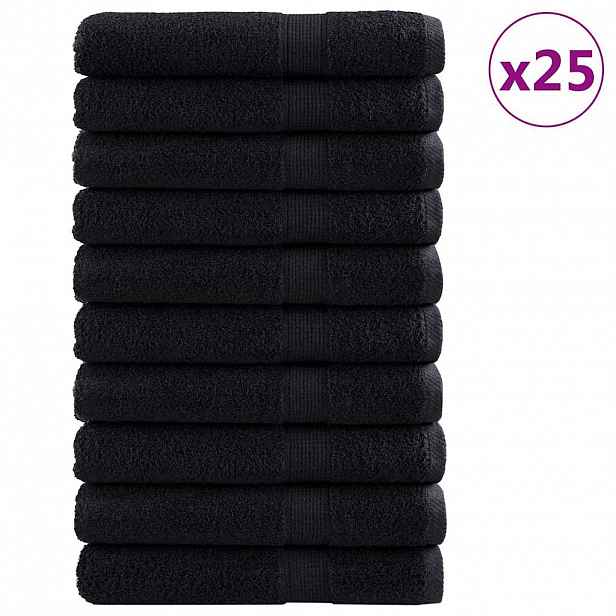 vidaXL Uterák pro hosty SOLUND 25 ks Černá 100 x 200 cm 550 gsm