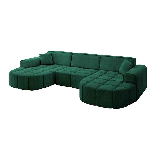 ALTDECOR SEDACÍ SOUPRAVA ve tvaru U LIVO-U1 315x173x79,5 Zelená Velur