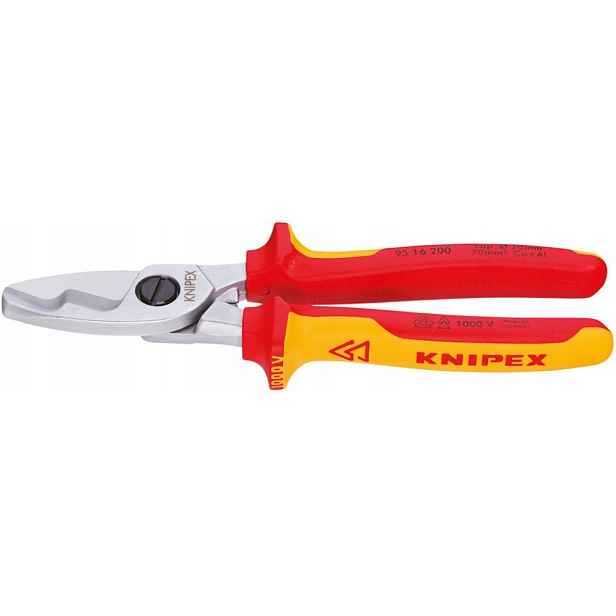 Knipex Nůžky na kabely Vde izolované, dvojité ostří 200 mm 95 16 200