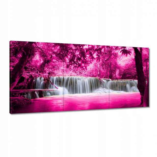Obrazy 120x60 Růžový vodopád Krajina