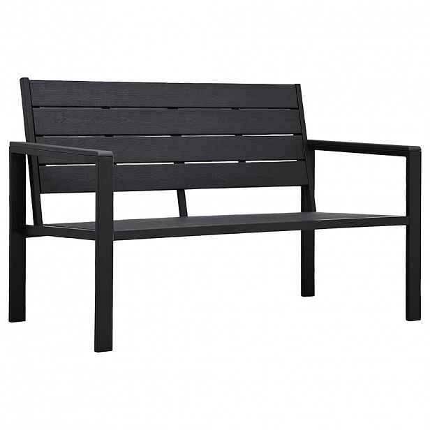 vidaXL Zahradní lavice 120 cm HDPE černá dřevěný vzhled
