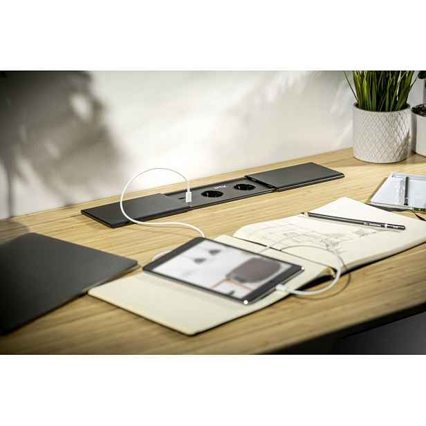 Prodlužovací kabel pro zapuštěnou stolní zásuvku Prestino 2x230V Usb A+c, bílý