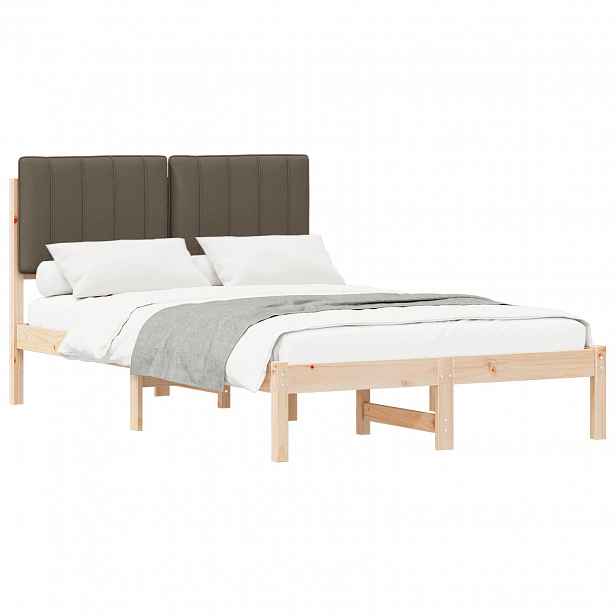 vidaXL Rám postele s čalouněným čelem Taupe 120 x 190 cm