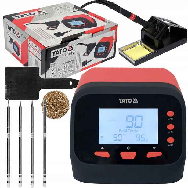 Pájecí Stanice Grot T12 LCD displej 75W Autosleep Yato YT-82462