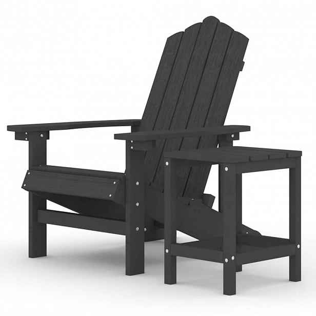 vidaXL Zahradní křeslo Adirondack se stolkem HDPE antracitové
