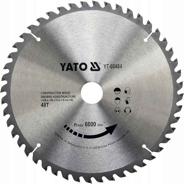 Vidiový Kotouč Na Dřevo 250X48TX30MM Yato YT-60484