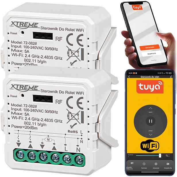 2x Ovladač Xtreme Pro Rolety Tuya Wifi Relé Přepínač Home Smart