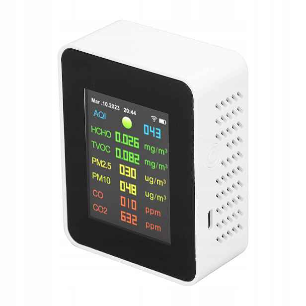 9v1 LCD Detektor Plynu Detektor Kvality Vzduchu CO2 Tvoc Hcho PM2.5 PM10
