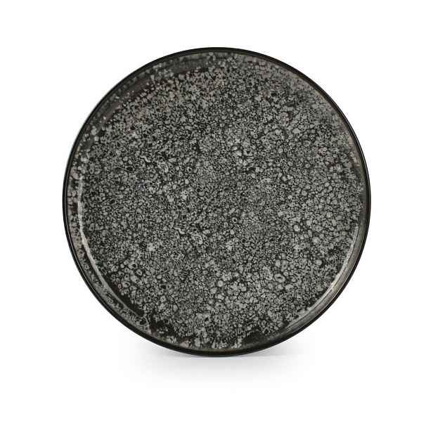 Černý/krémový dezertní  talíř z kameniny ø 20 cm Gravel – ONA