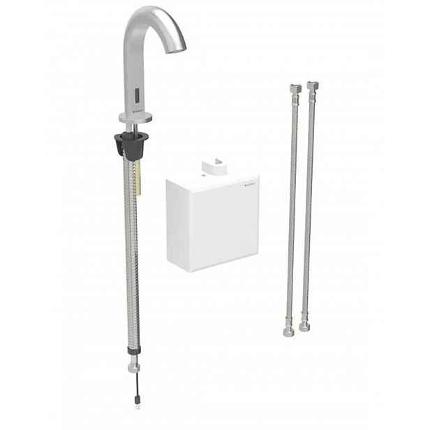 Geberit Piave - Elektronická umyvadlová baterie, napájení z generátoru, easy to clean, Bluetooth, kartáčovaná nerez 116.166.SN.1