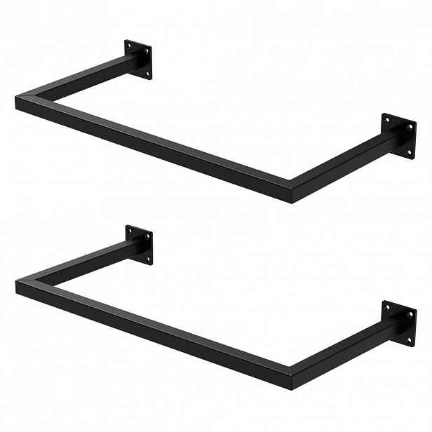 ML-DESIGN VĚŠÁK, sada 2 ks, obdélníkový, výška 30 cm x šířka 60 cm, černý, z oceli, ve tvaru U