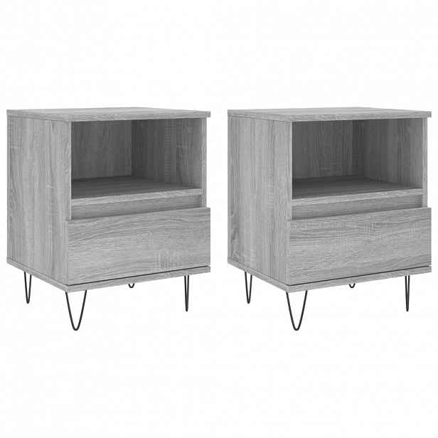 vidaXL Noční stolky 2 ks šedé sonoma 40 x 35 x 50 cm kompozitní dřevo