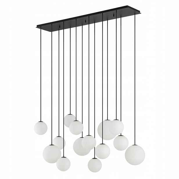 Černá závěsná lampa Snowball je moderní nad jídelní stůl Nowodvorski