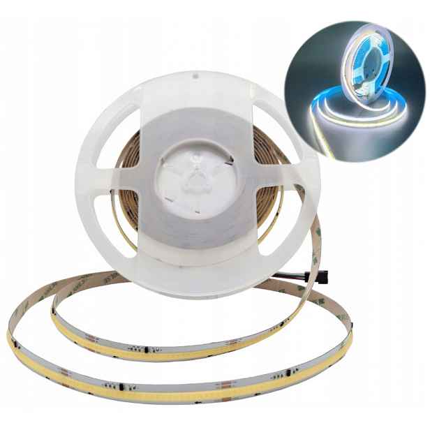 Led Páska Cob 5m 24V 360d Bílá Studená 6000K Digitální Tekutý Pixel WS2811