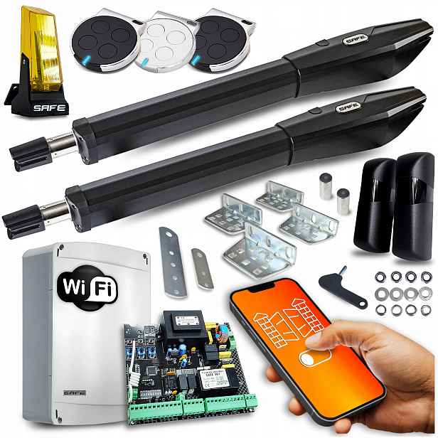 Set Pohon pro Dvoukřídlovou bránu 9 m Lampa automat Wifi Tuya koncovky