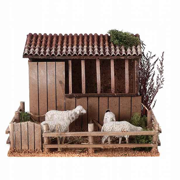 Figurky Ovce Pohyblivé Ovečky Ohrada Do Betlému 23x20x14,5CM 220V
