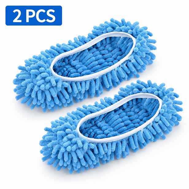 TEMU Ultra jemné vláknové čisticí boty na mop do domu, modré, nástroj na čištění podlah, návleky na boty, měkké, omyvatelné, opakovaně použitelné,