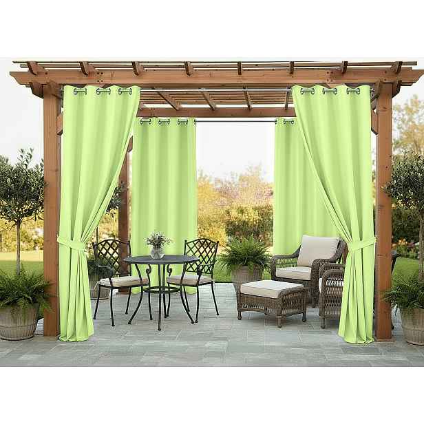 Venkovní zahradní závěs s kroužky MONTANA color 20 pistáciová, různé rozměry MyBestHome Rozměr: 155x300 cm