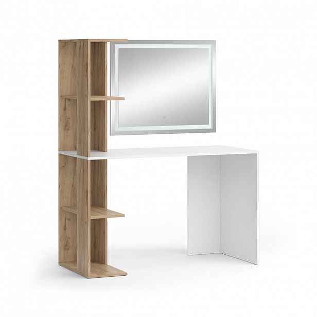 Vicco TOALETNÍ STOLEK Tower Bílá/Sonoma 122.2 cm se zrcadlem LED