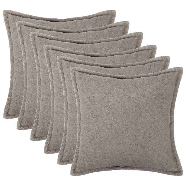 vidaXL Povlak na polštář 6 ks HOUTEN Světle šedá 35 x 35 cm Bouclé