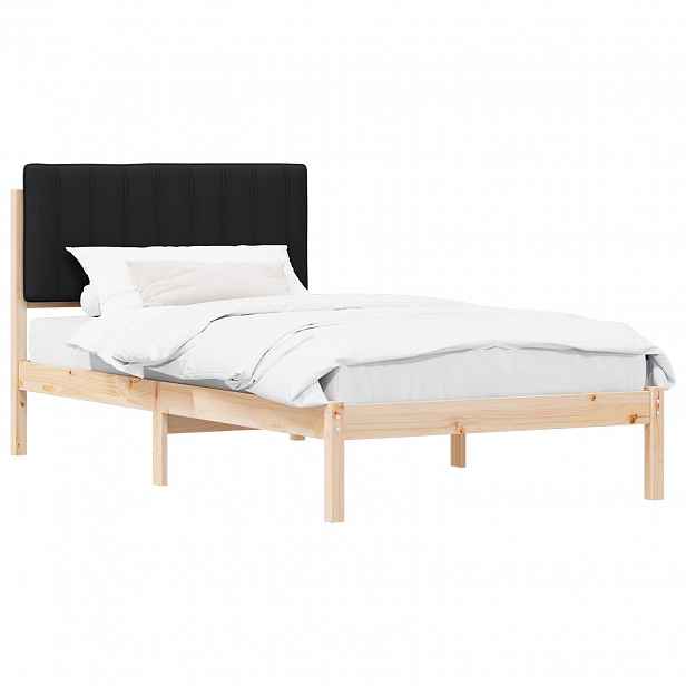 vidaXL Rám postele s čalouněným čelem Černý 100 x 200 cm