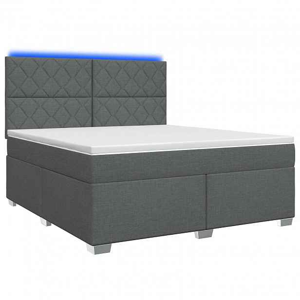 vidaXL Postel boxspring s matrací Tmavě šedá 160 x 200 cm Textil