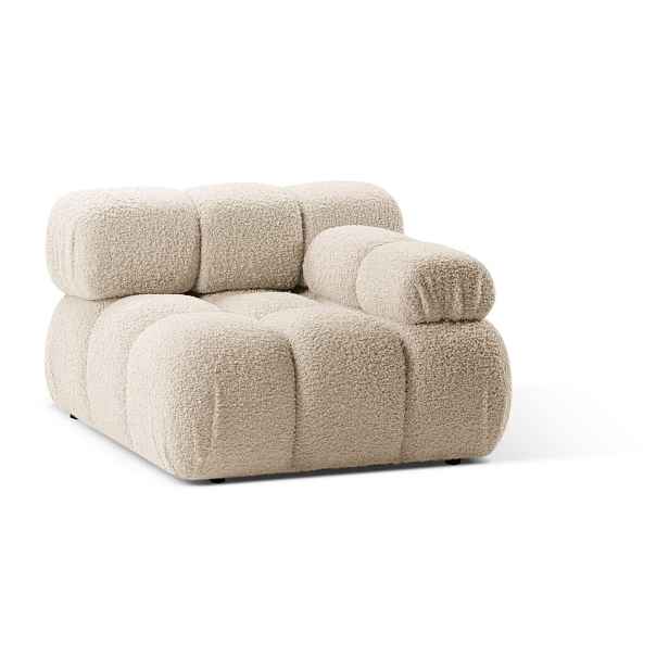 Béžový modul pohovky z textilie bouclé (pravý roh) Bellis – Micadoni Home