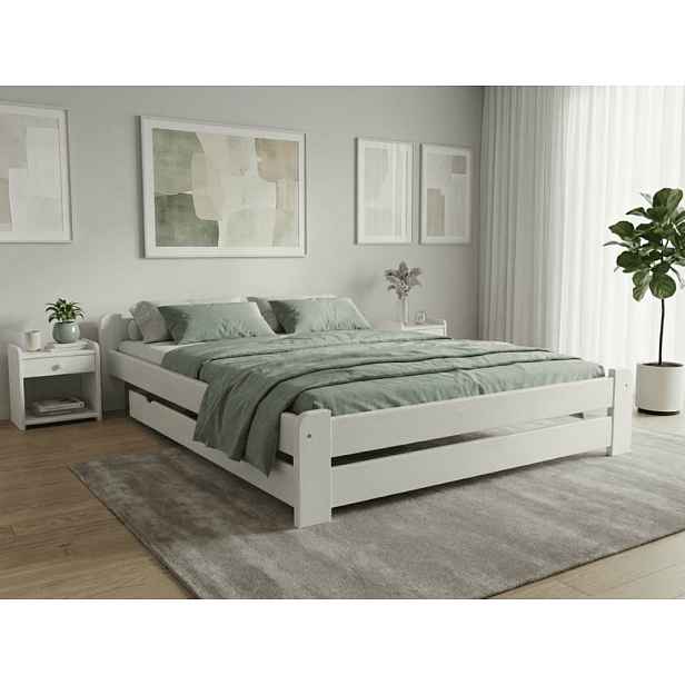 Postel Emily 140 x 200 cm, bílá Rošt: S laťkovým roštem, Matrace: Matrace Sommera 18 cm