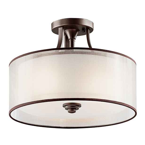Stropní svítidlo stropní svítidlo tmavě hnědá kulatá 38 cm 3 body do obývacího pokoje Kichler