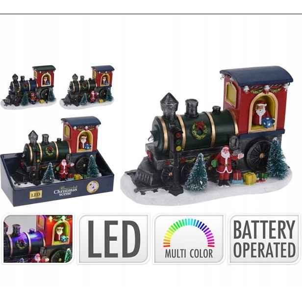 Vánoční Express Scéna vlak s Led diodami 22cm
