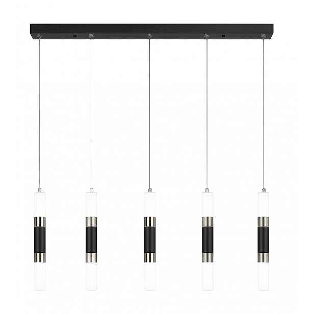 Závěsná Led lampa 5x Tuby – Černá 3 barvy světla Nastavitelná výška