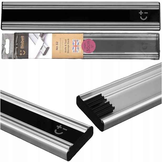 Bisbell Zrcadlová magnetická lišta černá na Nože 30 cm 300 mm BMKR32-30BK