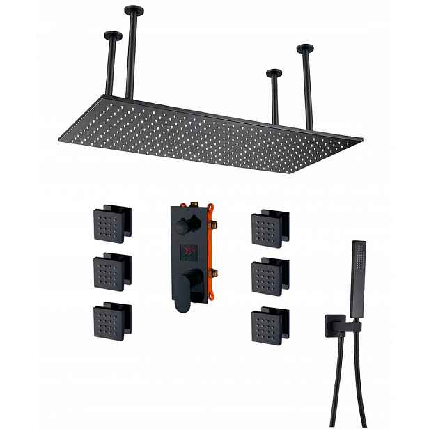 Podomítkový Set Dešťová Sprcha 80x40 Hydromasáž