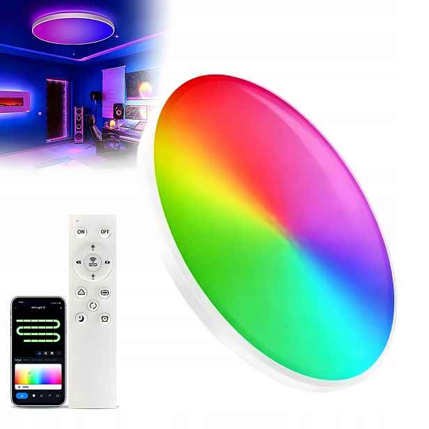 Rgb Led stropní osvětlení s ovládáním aplikací 24 W a hudebním režimem