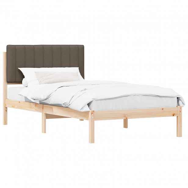 vidaXL Rám postele s čalouněným čelem Taupe 100 x 200 cm