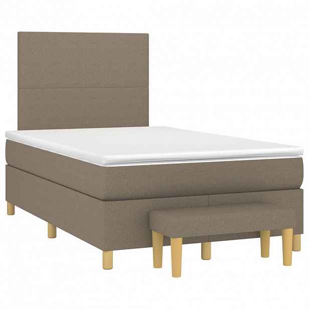 vidaXL Box spring postel s matrací taupe 120x190 cm textil