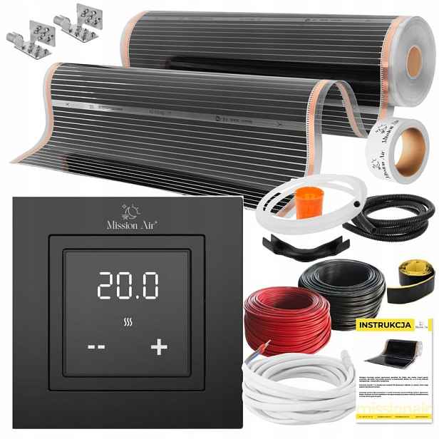 Set Mission Air Fólie Vyhřívací Podložka Infračervená 100 cm I 20 m² 160 W/m² Ptc