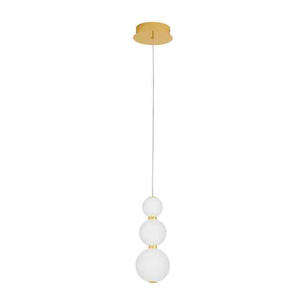 Bílé/ve zlaté barvě kovové LED závěsné svítidlo se skleněným stínidlem ø 10 cm Perla – Nova Luce