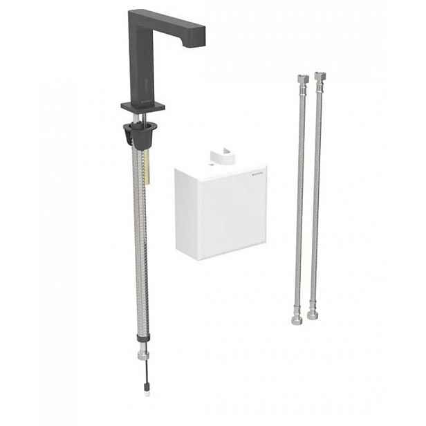 Geberit Brenta - Elektronická umyvadlová baterie napájení z generátoru, easy to clean, matná černá 116.176.14.1