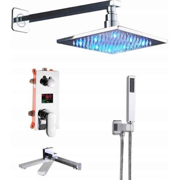 Podomítkový Set Led Dešťová Sprcha 40 CM Chrom