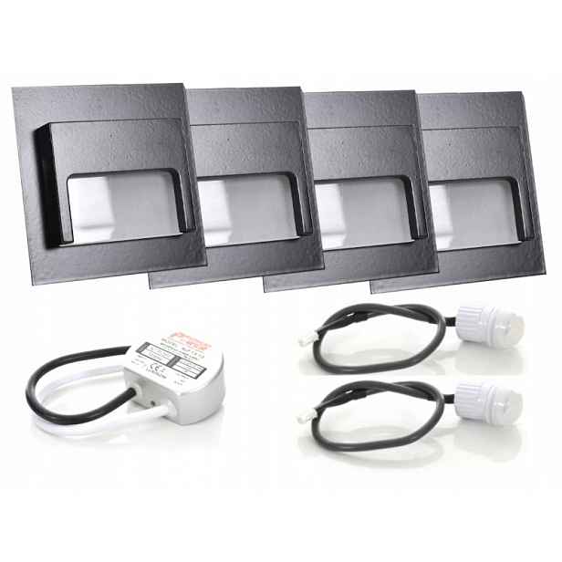 Sada Halogenové schodišťové Led lampy 4x senzory