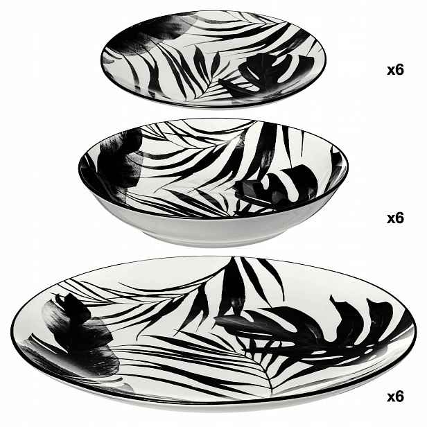 Stolní nádobí Porcelán s palmami Set 18ks