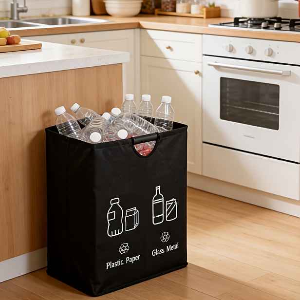 TEMU Odolný skládací recyklační koš extra velké kapacity do interiéru, koš na recyklování lahví, koš na špinavé prádlo, koš na prádlo, přenosný