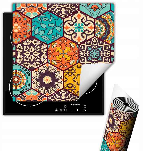 Vinylová Ochranná Podložka Na Indukci Na Desku 50x52 Barevná mozaika