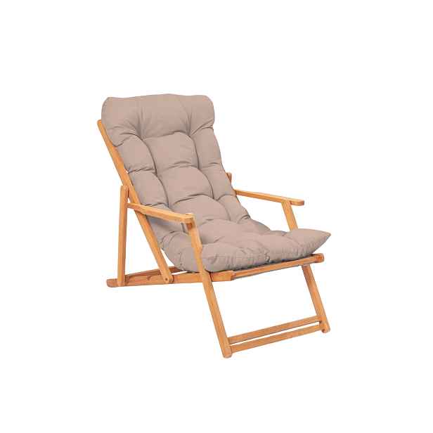Kalune Design Skládací zahradní lehátko Triol z masivu hnědé