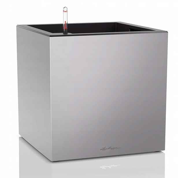 Květináč Lechuza Canto Premium 40 Low samozavlažovací Silver Metallic