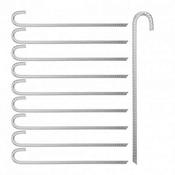 Relaxdays KOLÍK stříbrný 10dílná-sada pozinkovaná ocel 45 cm